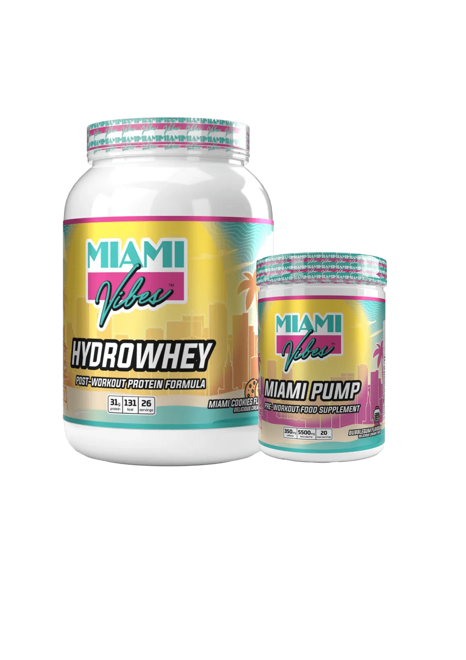 Miami Vibes Muscle & Energy Pack - Hydrolyzed Whey Protein & Miami Vibes & Miami Pump Pre-Workout